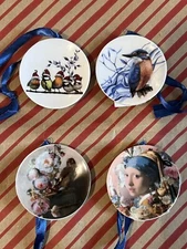 NEW Set of 4 Heinen Delfts Blauw Museum Art Miniature Wall Plates Ornaments