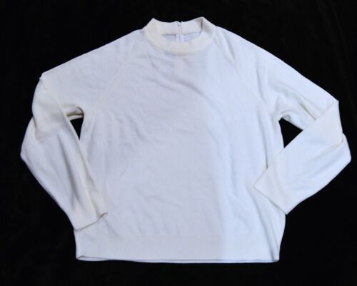 NEW PRADA cream ivory stretch cotton half-zip cream sweater Men's M MEDIUM