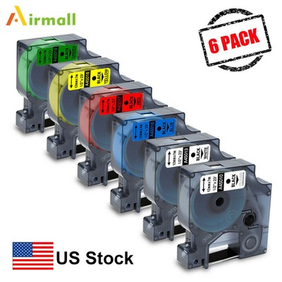 6PK  Label Tape DYMO D1 12mm 45013 S0720530 45010 Replace DYMO Label Manager 160