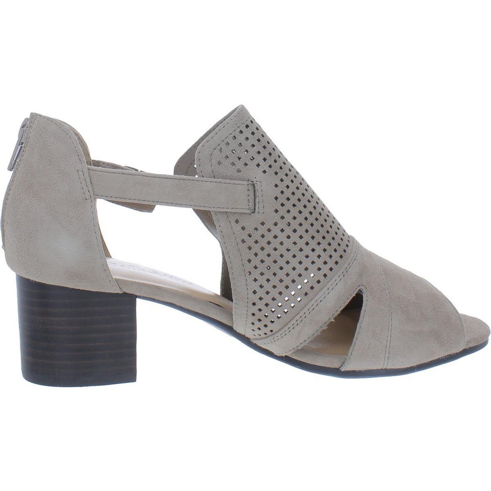 Bella Vita Womens Illiana Taupe Block Heels 6.5 Extra Wide (E+, WW