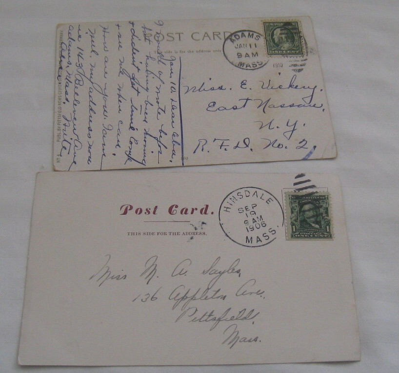 2 1906/10 HINSDALE MA PHOTO POSTCARDS “PLUNKETT AVE” 1906 HINSDALE POSTMARK “FRE eBay