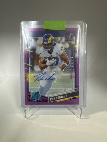 Puka Nacua [Purple] #96 2023 Clearly Donruss Rated Rookie Autograph card