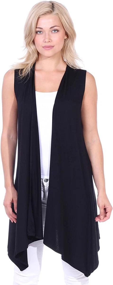 Popana Women s Casual Sleeveless Long Duster Cardigan Vest Plus