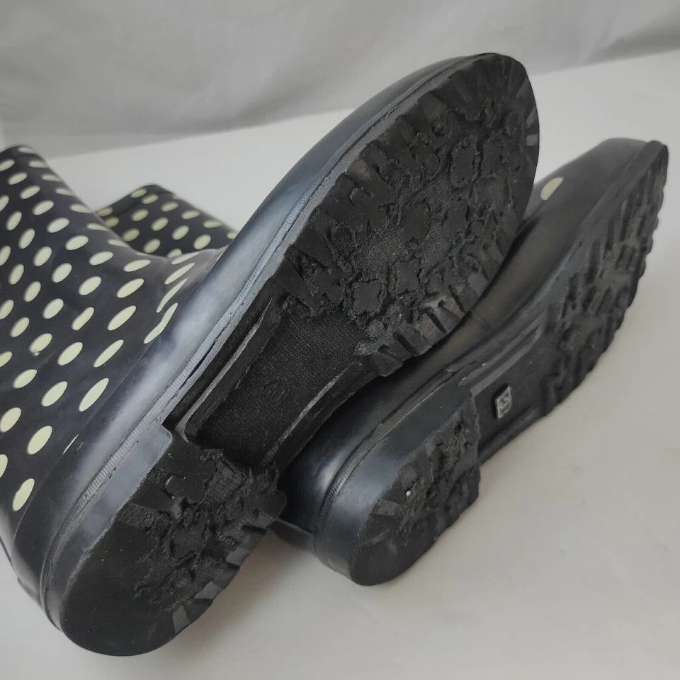 BOTAS DE LLUVIA L BEAN WELLIE MUJER TALLA " 7 NEGRAS CON LUNARES BLANCOS Foto 4 de 4