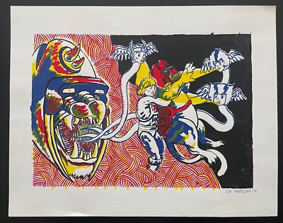 He-Man Battlecat Art Print Signed by Jon Vermilyea 2006 Comic Art Illustration