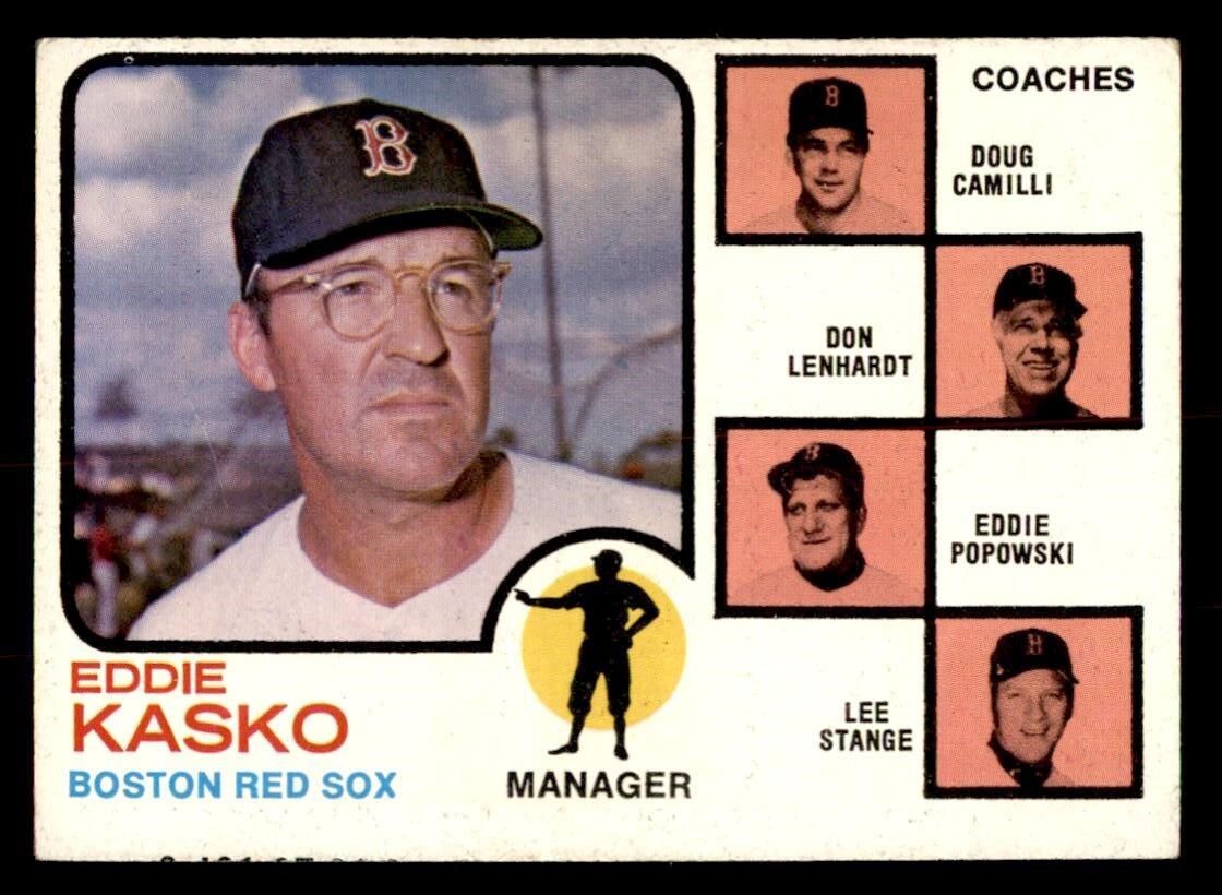 TOPPSカード 1973 Topps Baseball #131 Red Sox Manager/Coaches VG/EX *d3