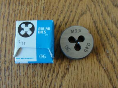 OSG M2.5 X 0.45 Round Threading Die - 13/16" High Speed Steel, Made In Japan (Used Condition) 6 thumbnail image