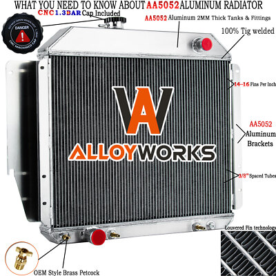3 Row Radiator For 1979-1991 Ford E100 E150 E250 E350 Econoline 5.0L 5.8L V8
