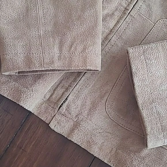 Ruff Hewn Tan Suede Leather Jacket size M - Image 4 of 4