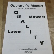 American yard Products Rotary Lawn Mower Operator's Manual     (pa) 