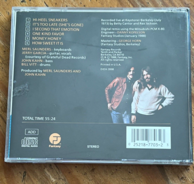 Jerry Garcia & Merl Saunders-Keystone Encores CD, 1988 Fantasy 