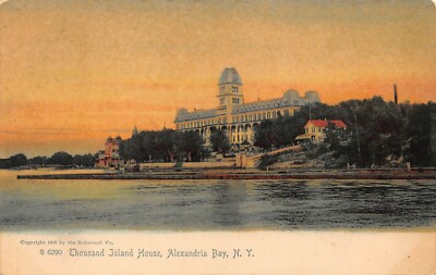 Alexandria Bay Ny ~ Thousand Island Haus ~ 1900s Rotograph Sunset Foto Postkarte
