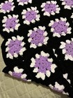 Vintage Handmade Granny Square Afghan Crochet Blanket Throw 42x78 70s80s 3color — photo 5