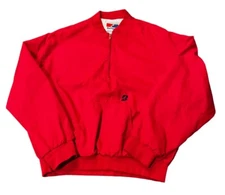 Vintage Bridgetone Swingster Jacket Windbreaker Pullover 1/2 Zip XL Red Made USA