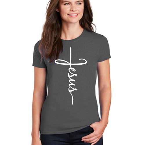 JESUS Cross Women's T-Shirt Christian Religious Faith Disciple Church Shirts - Bild 10 von 12