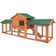 i.Pet Chicken Coop Rabbit Hutch Large Run Wooden Outdoor Pet Bunny Cage House