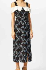 BNWT Rixo Chloe Floral Lattice Midi Belted Dress UK 12 - 14  Size L RRP £295