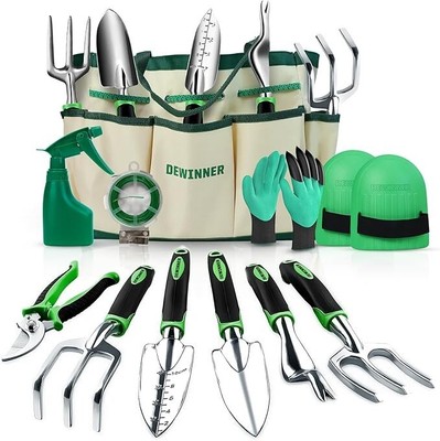 11-tlg. Gartengeräte Set, Gartensets mit Werkzeugtasche, Schwerlast Garten Hand To