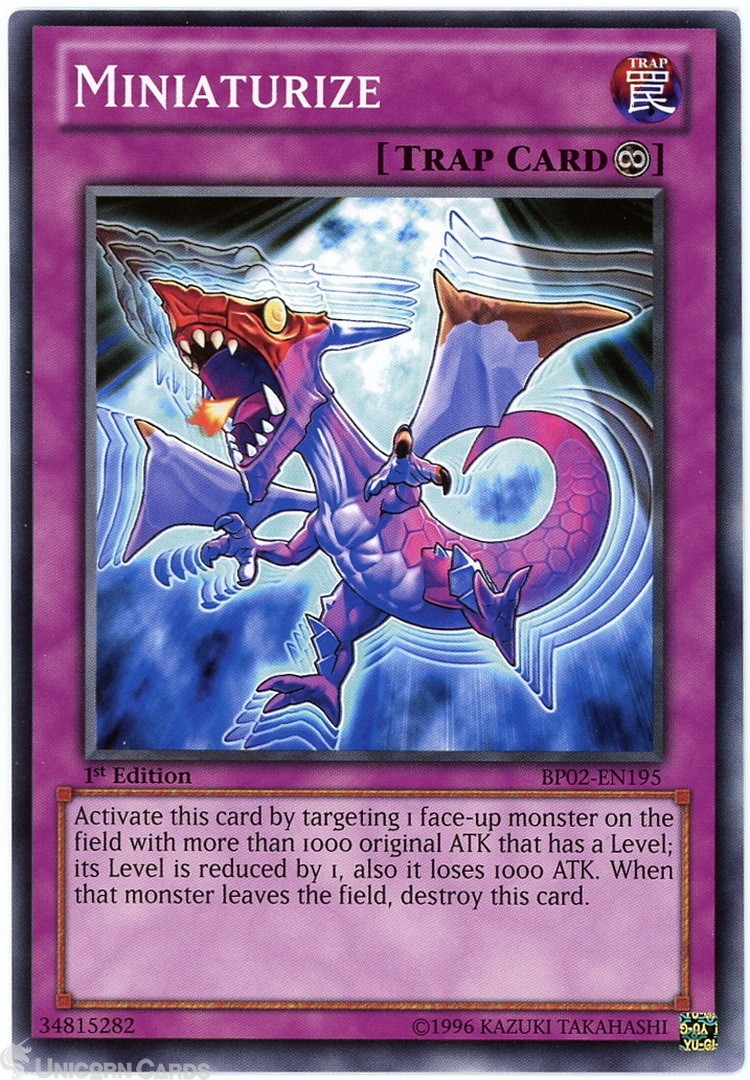 BP02-EN195 Miniaturize : Mosaic Rare 1st Edition Mint YuGiOh Card