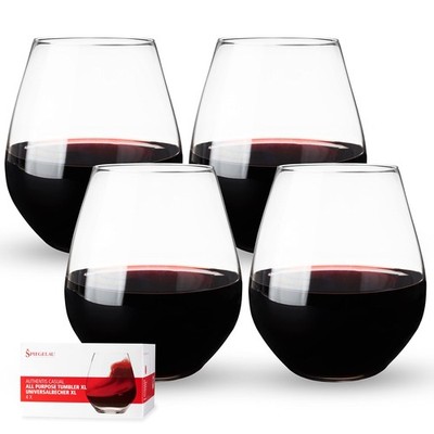 Spiegelau Authentis All Purpose Tumblers, Elegant Crystal Clear Stemless Glas...
