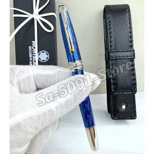 Bid. MONTBLANC Blue Solitaire Fountain Pen Luxury Collectible Rare.