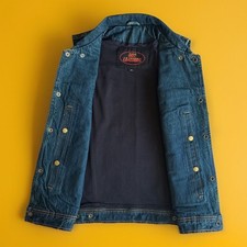 Hot Leathers - Men  s Denim Conceal Carry Vest - Blue - Medium