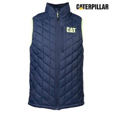 Image of Caterpillar Insulated Vest Lightweight Warm Workwear Gilet Blue S-XXL