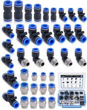 37 Pcs Quick Connect Air Hose Fitting Kit, 1/4" 3/8" 1/2" Push to Connect Air Fi