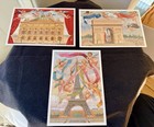 Lot of 3 Bernard Carant Postcards feat Eiffel Tower, l'Opera, l'Arch de Triomphe — photo 1