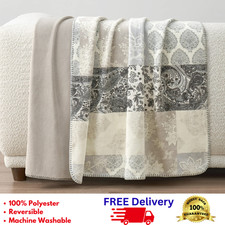 Casual Living Reversible Floral Plush Throw Ultra Soft Machine Washable 50"x70"