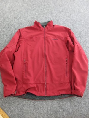 Patagonia Jacket Mens Large Red Softshell Full Zip Polartec Fleece Lined Hiking
