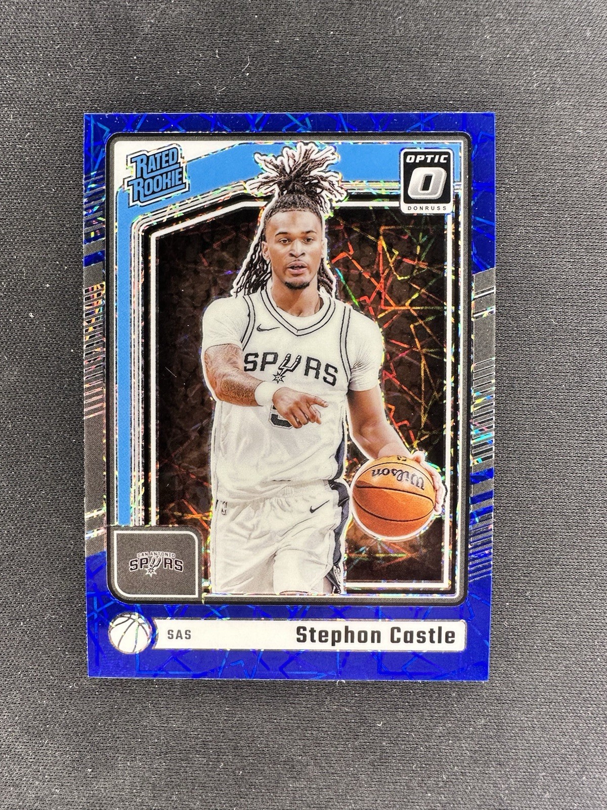 2024-25 Donruss Optic Stephon Castle Rated Rookie Blue Velocity Prizm #254 SP
