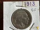 1913 TY1 Buffalo Nickel 5c Vintage Coin - AU+++ (Beautiful Condition)