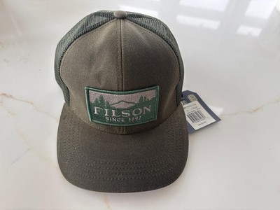 Filson Oil Finish Tin Cloth Logger Mesh Cap Otter Green Cotton