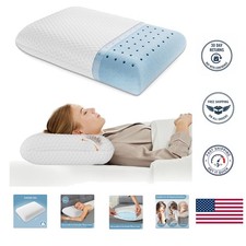 Queen Size Memory Foam Pillow with Washable Cover Honeycomb Cooling Design