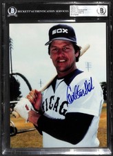 Carlton Fisk Signed 8x10 Photo White Sox HOF BECKETT AUTO GRADE 10