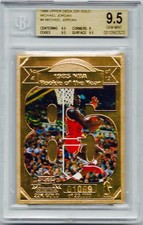 1998 UPPER DECK AUTHENTICATED 22K GOLD MICHAEL JORDAN #4.  *BGS GEM MINT 9.5.