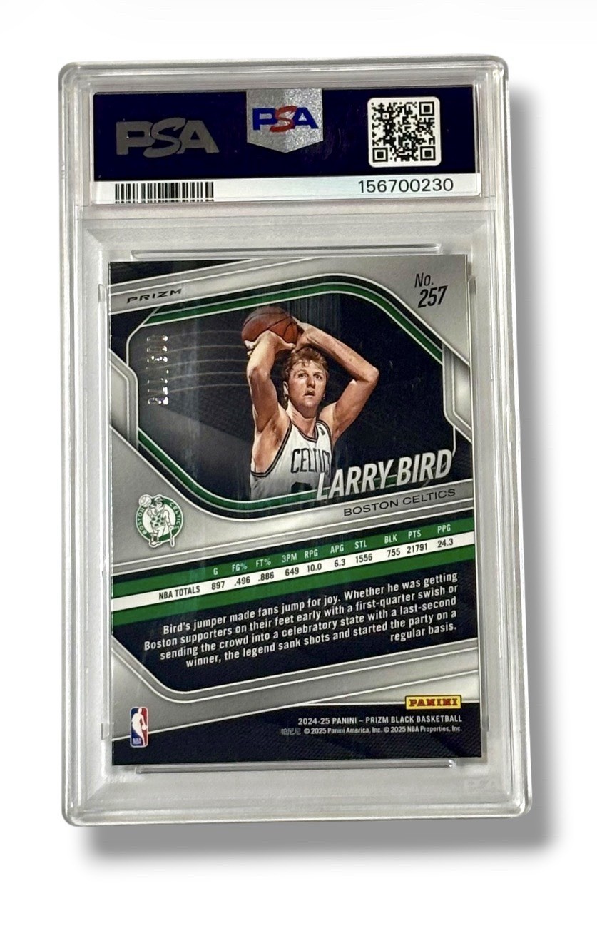 2024 Prizm Black White Prizm /175 Larry Bird HOF Celtics PSA 6 Pop 2 Super Rare! view 2