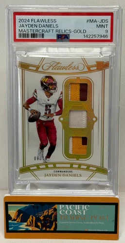 2024 Flawless- JAYDEN DANIELS #MA-JDS- Mastercraft Relics Gold RC - 6/15 - PSA 9