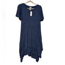 Dolan Anthropologie NWT Terri Flutter Sleeve Handkerchief Dress Size Medium Blue