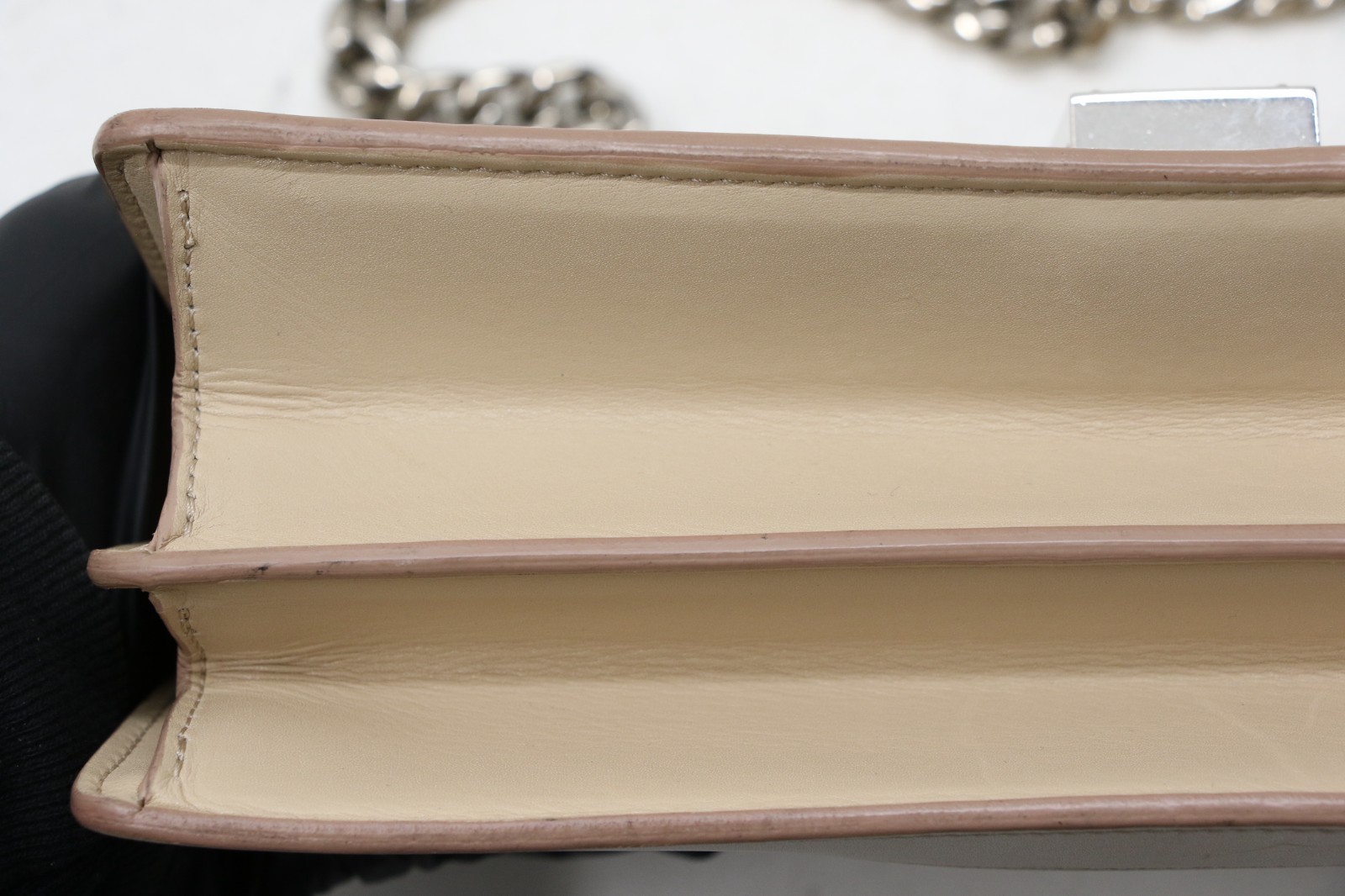 Celine Case Flap Leather Chain Shoulder Bag - Beige image 9