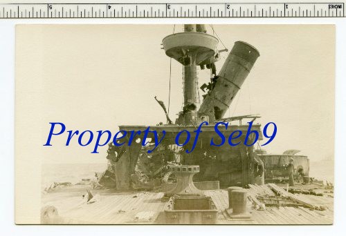 1911 NAVY PHOTO ~ USS TEXAS (SAN MARCOS) GUNNERY PRACTICE USS TALLAHASSEE, IDAHO