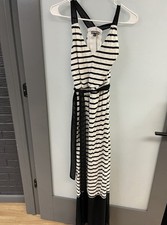 Express Black/White Striped Long Ladies Sundress Size S