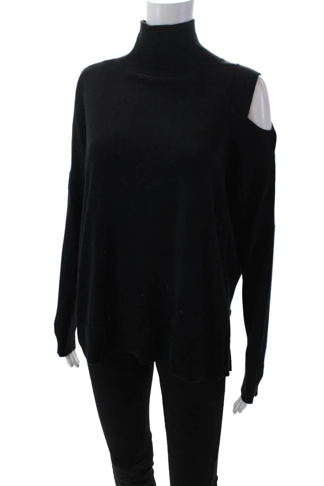 Allsaints Womens Long Sleeves Cecily Jumper Turtleneck Sweater Black Size Small - Image 2 of 4