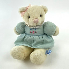 Vintage Eden OshKosh B'Gosh Teddy Bear Plush Stuffed Animal Toy Blue Dress