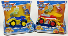 Paw Patrol Mighty Pups Super Paws Chase  Marshall Deluxe Vehicles