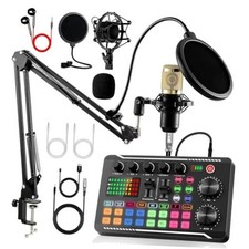 Podcast Equipment Bundle, F998 Audio Mixer with BM800 Microphone Yellow