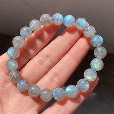 9mm Genuine Natural Labradorite Strong Color Light Beads Bracelet AAA 2016
