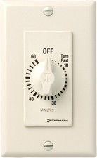 Intermatic FD60 MAC 125v 250v Spring Wound Countdown Timer 60 Min Light Almond