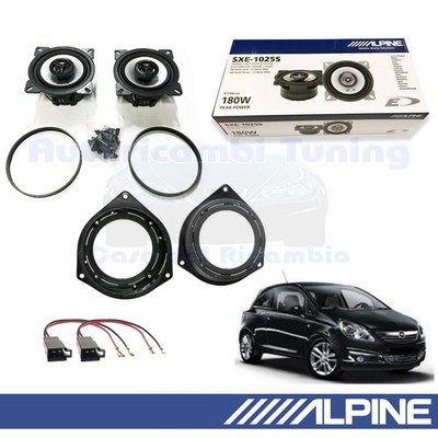 Alpine SXE-1025S Lautsprecher Koaxial 100mm Hinten für Opel Corsa D